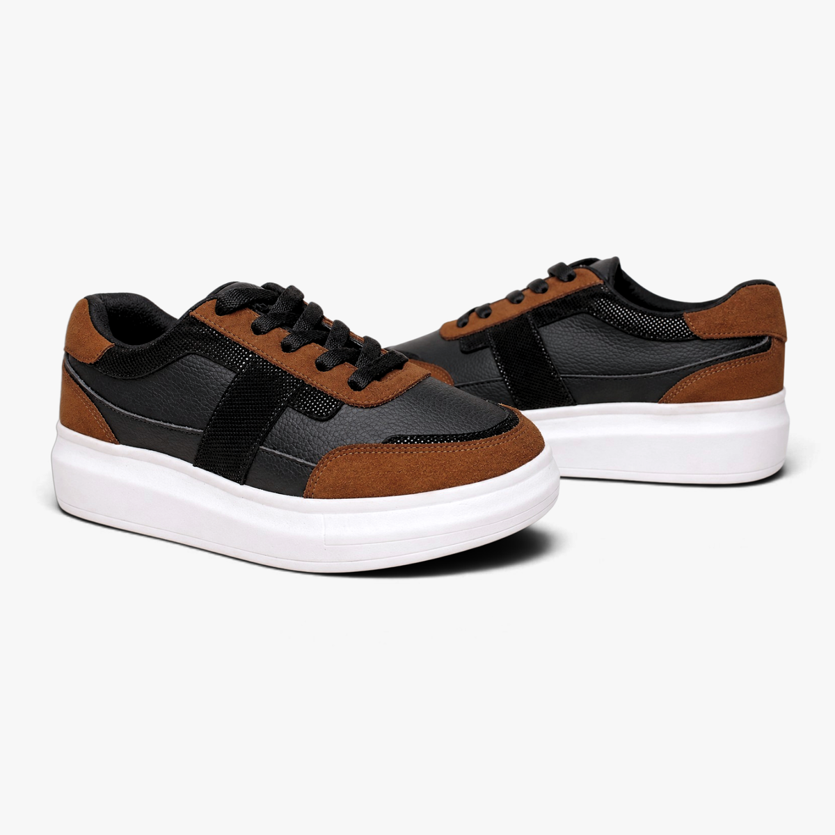 48005 Zapatilla Urbana Negro Camel