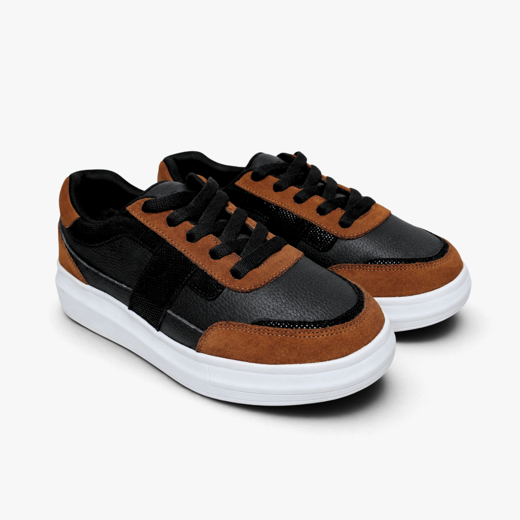 48005 Zapatilla Urbana Negro Camel